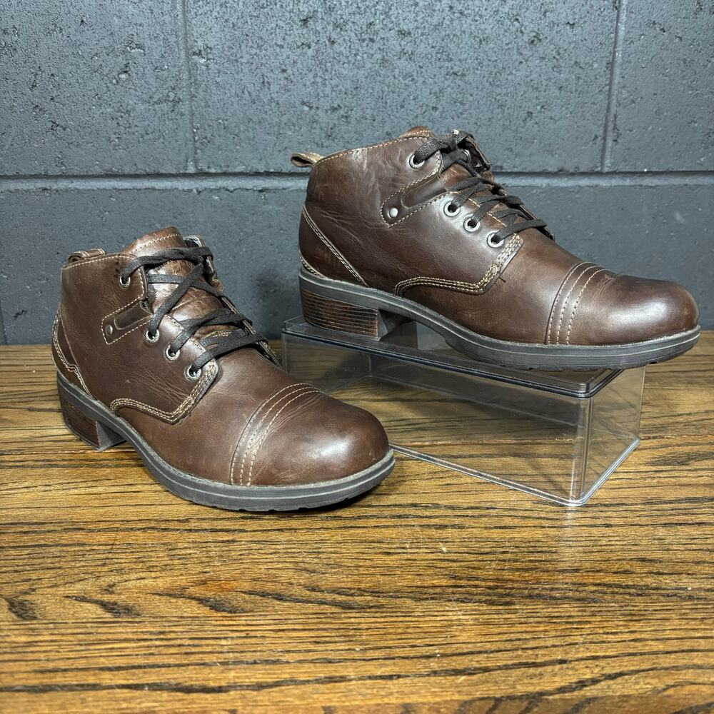 Eastland Overdrive Brown Leather Ankle Boots Women’s 10